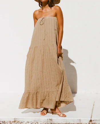 Drawstring Draped Holiday Style Dress