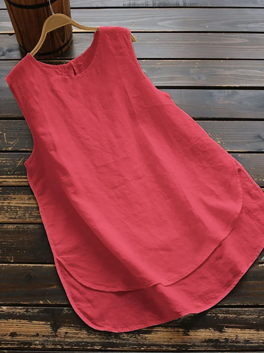 Cotton Sleeveless Paneled Shirts & Tops - Image 12